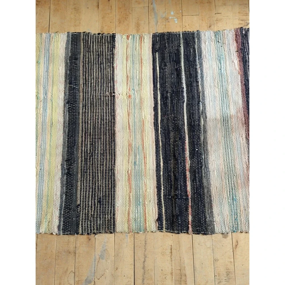 Antique Imported Swedish Hand Made Rag Rug Runner (25.75